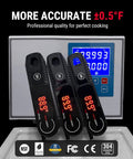 Lightning Fast One Second Instant Read Meat Thermometer With 180 Degree Rotating Display IP67 Waterproof for precise cooking.