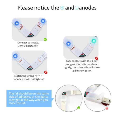 L Shape 4 Pin LED Strip Connectors With Adjustable Angles From 90 To 180 Degrees For 10mm Wide 5050 RGB LED Tape Lights Pack Of 10