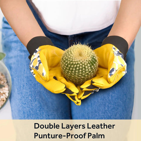 Cowhide Leather Gardening Gloves For Women And Men Tough As Nails Thorn Proof Puncture Resistant Work Gloves handling cactus