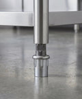 Close-up of stainless steel bullet foot from 4 Pack Adjustable Table Feet For Desks, Cabinets And Chairs, heavy-duty leveling rod
