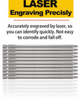 Long Magnetic Square Drive Screwdriver Bit Set, 1/4 Inch Hex Shank, 6 Inch Length, 10-Piece S2 Steel Bits displayed with laser engraving