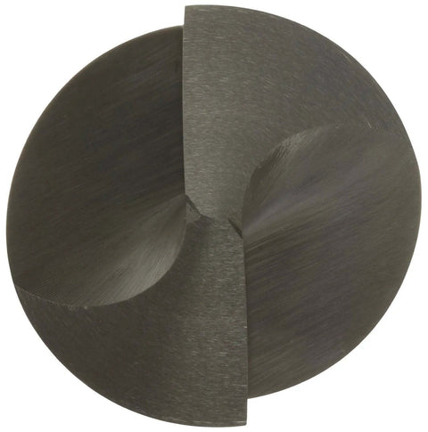 Front view of 1/2 in diameter uncoated HSS spotting drill bit with straight shank
