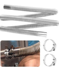 59 Inch And 47 Inch Diesel Heater Exhaust Pipe With 1 Inch Inner Diameter Stainless Steel Flexible Tubing And 2 Clamps Kit