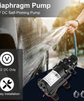 Heavy Duty 12 Volt Dc Diaphragm Water Pump With Hose Clamps For Rv Camper Marine And Utility Work, self-priming pump installation.