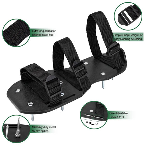 Lawn Aerator Shoes With Adjustable Straps And Heavy Duty Spikes For Quick Grass Aeration In Any Yard Or Garden Secure Fit