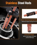 Pro Grade 55 In 1 Bearing Puller Tool Set For Shop And Home Garage Work Gripping Pulling Gears Bearings And Pulleys Featuring 9 Heads 3 Hooks Rods Plate Sleeve And Washers For Solid Grip Nails Your Repairs Quick Like A Real Tech Guru stainless steel rods with spring and ball tip on bearing puller