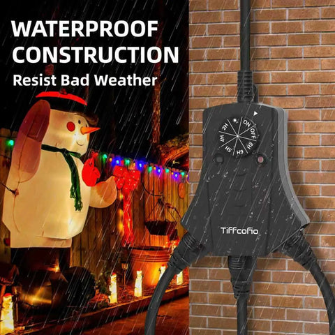 Smooth Operator Weatherproof Premium Outdoor Timer Controller with waterproof housing in rainy conditions.