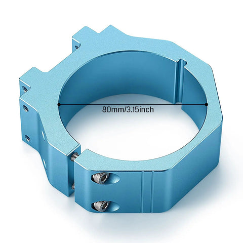 80mm Diameter Aluminum Spindle Motor Holder Mount for CNC Router Water Cooled Spindle Heavy Duty Upgrade blue aluminum holder