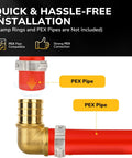 KAINGA 10-pack 3/4-inch brass PEX 90-degree elbow fittings with crimp rings for leak-resistant NSF/UPC certified piping