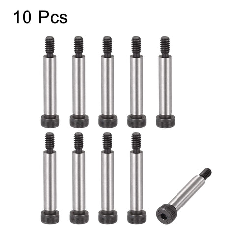 Heavy Duty Alloy Steel Hex Socket Shoulder Bolts Kit, One And A Quarter Inch Shoulder Length, One Quarter Inch Shoulder Diameter, Thread Size Ten Twenty Four, High Strength Wear Resistant Corrosion Resistant, Stripper Bolts For High Torque Tightening, 10