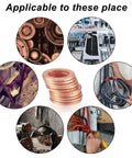 Heavy Duty Flat Copper Washers Kit With Universal O Ring Gasket Set For Auto Repair Including M6 To M14 Sump Plug Oil Seals, stacked washers