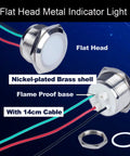 22mm Dual Color Metal LED Indicator Light Waterproof Common Cathode Red And Green With Wires 12V To 24V Power Status