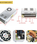350W 24V power supply details for 4 Axis CNC Controller Kit With Nema23 Motors 270oz in 3A Dual Shaft 23HS8430B And TB6600 Driver
