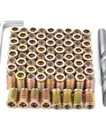 30 Piece Pack 5/16 Inch 18 Threads Wood Threaded Inserts 25mm Long For DIY Woodworking And Furniture Projects Heavy Duty Carbon Steel Includes 11.5mm Drill Bit And 8mm Hex Spanner