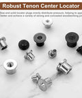 16 Piece Dowel Center Pins Set For Woodworking, solid tenon center transfer plugs shown in various sizes on marble surface