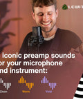 Musician recording with Connect 2 USB Audio Interface With Clear Warm And Vivid Preamp Tones And A Touch Based Interface