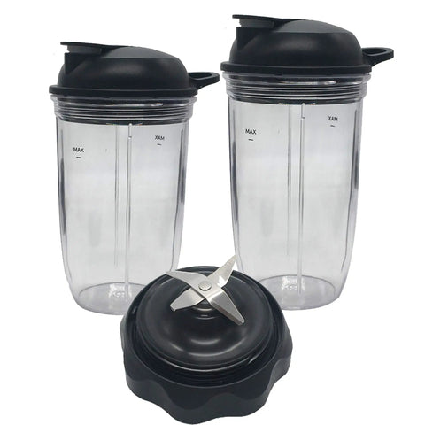 Replacement Combo Easy Twist Extractor Blade With 18oz And 24oz Cup And On The Go Lid Fits 1200W Blenders And 1000W Pro Single Serve Blenders Compatible With Motor Bases