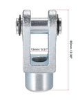 Air Cylinder Rod Clevis End Y Connector 60mm Length M12x1.25 Female Thread Alloy Pneumatic Fitting For 40mm Bore Cylinders Two Pack Easy Install And Durable Snug Fit, 13mm opening