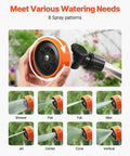 36 Inch Extra Long Beefy Heavy Duty Watering Wand With 8 Spray Patterns And 180 Degree Swivel Head On Off Thumb Control