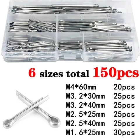 304 Stainless Steel R Shape Cotter Pins Set Assortment Kit With M1.6 M2.5 M3.2 M4 Sizes 300 Pieces DIY Friendly Heavy Duty Quick Pin Clips
