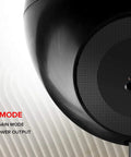 Rear view of 2 Point 1 USB Powered Desktop Speakers with dope 4 inch down firing subwoofer showing high gain mode switch