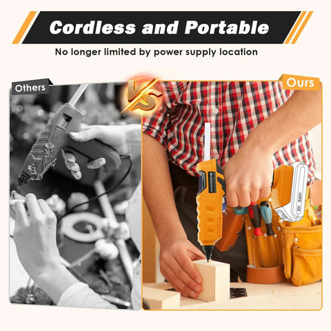 Cordless 100W Hot Glue Gun For 20V MAX Battery Tool Only Wireless Full Size Glue Gun With 12 Glue Sticks Included