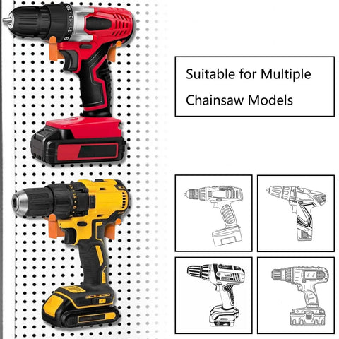 Heavy Duty Drill Holder 2 Pack Wall Mount Hook for Cordless Drills Universal Power Tool Organizer for Garage and Workshop Industrial Strength Metal Hanger
