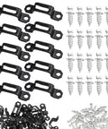 Premium Heavy Duty 60 Piece Concealed Furniture Slide Connectors And Snap On Buckle Fasteners including black connectors and silver screws.