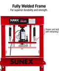 20 Ton Air Hydraulic Shop Press With Fully Welded Frame No Pump Required Auto Air Motor includes punch kit and bed plates.