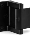 Close-up of Door Lock Reinforcer For In Swinging Doors, Privacy Latch, Heavy Duty Home Security Lock, iron black finish, three inch screws visible.