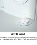 Water Sensor Add On for DCH-S1621KT, Long Range Battery Powered, Wi Fi Enabled Home Monitoring With App Alerts, placed near water leak