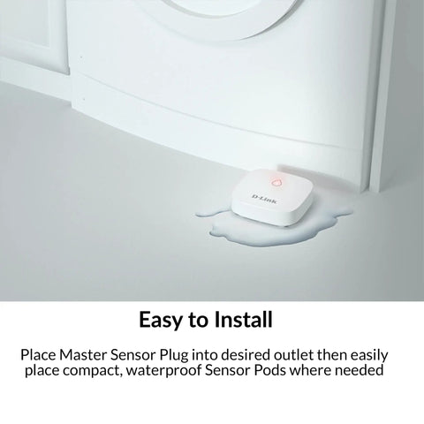 Water Sensor Add On for DCH-S1621KT, Long Range Battery Powered, Wi Fi Enabled Home Monitoring With App Alerts, placed near water leak