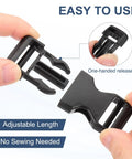 25mm Quick Release Side Buckles For Webbing Straps 1 Inch Dual Adjustable Plastic Clasp Fasteners For Backpacks Belts