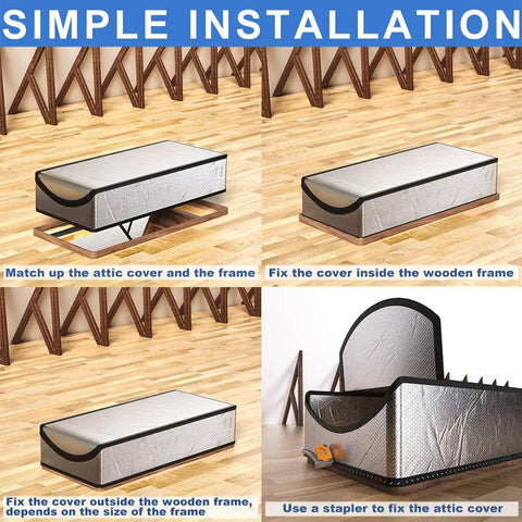 Step-by-step installation of Attic Stairs Insulation Cover Kit For Pull Down Attic Door In Garage 25 By 54 By 11 Inches