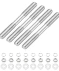 4 Pack M8x75mm Double Ended Stud Screws In 304 Stainless Steel For Home Improvement And Structural Anchoring Dual Threaded Rods With Nuts And Washers