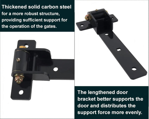 13 Inch Beefy Heavy Duty Gate Hinges With 900 Lb Capacity And Smooth Opening At 180 Or 90 Degrees Extended Strap Bracket