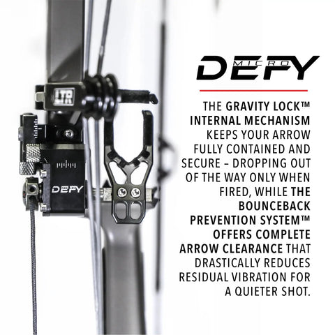 Left Hand Cable Driven Drop Away Archery Rest With Micro Windage And Elevation Adjustment attached to bow