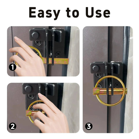 Four Piece Linch Pin Set With 11mm Diameter And 45mm Length Heavy Duty Locking Pins For Farm Tractors Trailers Mowers And Trolleys Zinc Plated Carbon Steel Built To Take Rough Use Like A Real Workhorse, used on gate latch