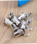 86 Piece Heavy Duty Rivnut Tool Kit With Metric Rivet Nuts And Threaded Inserts For Auto Repair DIY Projects Featuring Non Slip Handle And Carrying Case, M5-M8 rivet nuts