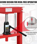 12 Ton Hydraulic Press For Home Garage And Shop, Heavy Duty Adjustable H-Frame Floor Press, pressure regulating ball and lever