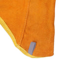 Close-up of Heavy Duty Leather Flame Sleeves For Welders And Mechanics showing soft suede material and reinforced stitching.