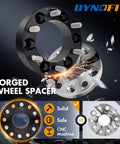 Beefed Up 2 Inch Wheel Spacers Kit For 6x5.5 Bolt Pattern Trucks And SUVs Including Silverado Sierra Tahoe Yukon Ram 1500 Forged Aluminum 108mm Center Bore M14x1.5 Studs showing solid forged construction