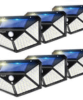 Dope Solar Outdoor Lights 6 Pack With Motion Sensor IP65 Waterproof 100 LED 3 Modes 270 Degree Wide Lighting Angle Wall Security Lights