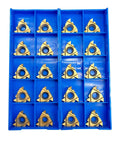 Pro Grade 60 Degree Threading Inserts Set For CNC Lathe, Universal 16ER AG60 And 16IR AG60 Carbide Cutting Inserts in blue storage case