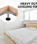 Heavy Duty Adjustable Corner Leveling Feet 4 Pack With Tough Nylon Pads And Precision M10 Bolts for bed support and stability.