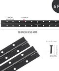 Six Pack Rock Solid Black Piano Hinges 18 Inch Heavy Duty Continuous Barrel Hinges For Cabinets rust resistant stainless steel with dimensions.