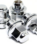 Four Piece Chrome Mag Style Lug Nuts 12x1.5 For Toyota Tacoma 4Runner SR5 TRD Off Road Limited And Lexus OEM Factory Replacement Set