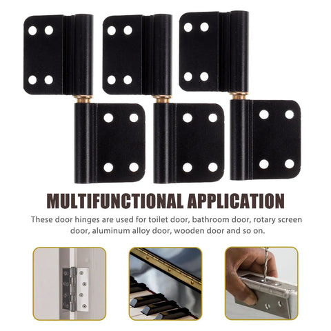 Heavy Duty Bathroom Door Hinges Black Lift Off Replacement Set 4 Pack For Interior Shower And Cabinet Doors Tough Smooth Action Hinge Set For Easy Install