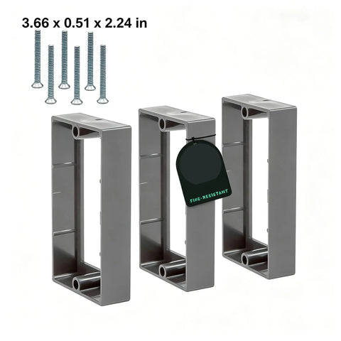Three Quarter Inch Single Gang Outlet Box Extender Ul Listed Flame Retardant Electrical Spacer with screws for quick installation.