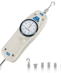 Pro Grade 100 Pound Push Pull Force Gauge With Calibration Certificate Tough ABS Shell Precise 0.5 Pound Resolution 10mm Stroke Great For Tension And Compression Testing Backed By Real Tech Support, handheld dial gauge with hook and test attachments